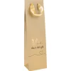 Weinflaschen-Verpackungen|Flaschentasche 'Schön, dass es dich gibt' natur, 10 x 8 x 35 cm