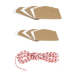 Folia Anhängeetiketten|Etiketten Zum Beschriften|Anhängeetikett lang natur/weiß, 12 Stück