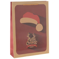 Verpackungen|Weihnachtsgeschenktüten|Geschenktüte 'Weihnachtsmütze mit Bommel', groß