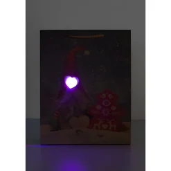 Verpackungen|Weihnachtsgeschenktüten|Geschenktüte 'Weihnachtswichtel' mit LED, mittel