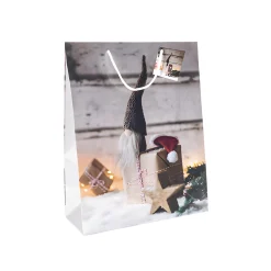 Winter|Verpackungen|Geschenktüte 'Wichtel mit Geschenk', groß