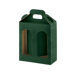 Verpackungen|Geschenkverpackungen Für Gläser|Gläserkarton 2er 130 x 60 x 150 mm grün