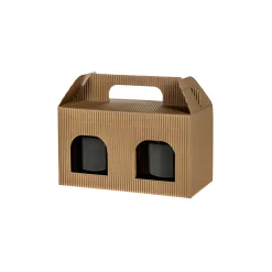 Geschenkverpackungen Für Gläser|Gläserkarton 2er 140 x 70 x 80 mm natur