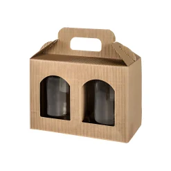 Geschenkverpackungen Für Gläser|Gläserkarton 2er 170 x 80 x 120 mm natur