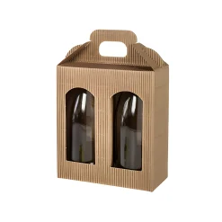 Geschenkverpackungen Für Gläser|Gläserkarton 2er 130 x 60 x 150 mm natur