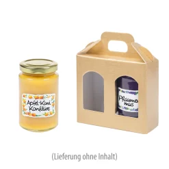 Verpackungen|Geschenkverpackungen Für Gläser|Gläserkarton 2er 130 x 60 x 120 mm gold