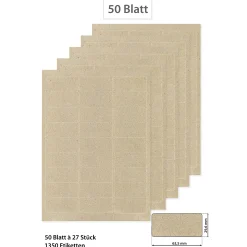 Etiketten Zum Beschriften|Bedruckbare Etiketten|Grasetiketten 63,5 x 29,6 mm, 50 Blatt A4, 1350 Stück