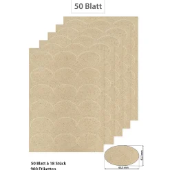 Etiketten Zum Beschriften|Bedruckbare Etiketten|Grasetiketten oval 63,5 x 42,3 mm, 50 Blatt A4, 900 Stück