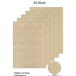 Etiketten Zum Beschriften|Bedruckbare Etiketten|Grasetiketten rund 40 mm, 50 Blatt A4, 1200 Stück