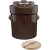 Gemüse Auf Vorrat|Fermentiergläser & Zubehör|Gärtopf 10 Liter braun mit Beschwerungssteinen