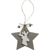 Deko|Holz-Anhänger 'Stern mit Elch' rustikal