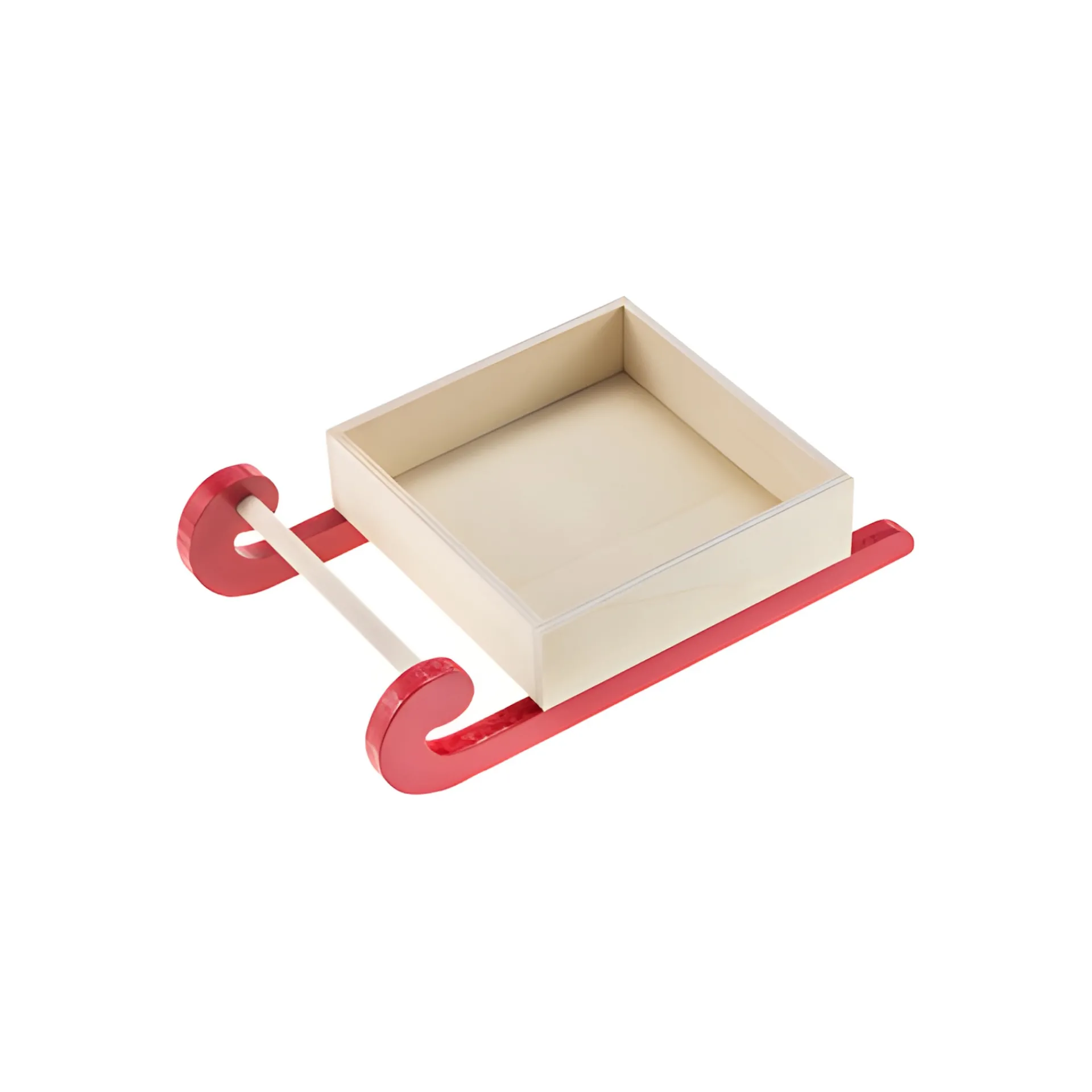 Winter|Deko|Holzkiste auf Schlittengestell 22 x 13 x 5 cm