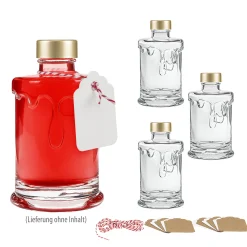 Winter|Weihnachtliche Gläser & Flaschen|Kerze 200 ml, 4er Set
