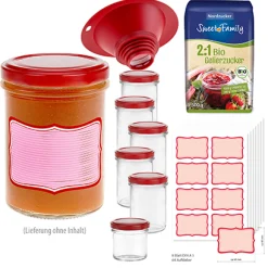 Beerenzeit|Erdbeerzeit|Komplett-Set Sturzglas 230 ml TO 66 rot mit vielen Extras