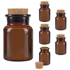 Kosmetik & Arznei|Gewürze Und Kräuter|Korkenglas 150 ml braun beschichtet, 6er Set