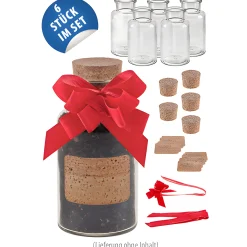 Gewürze Und Kräuter|Gläser-Sets|Korkenglas 300 ml, 6er Set