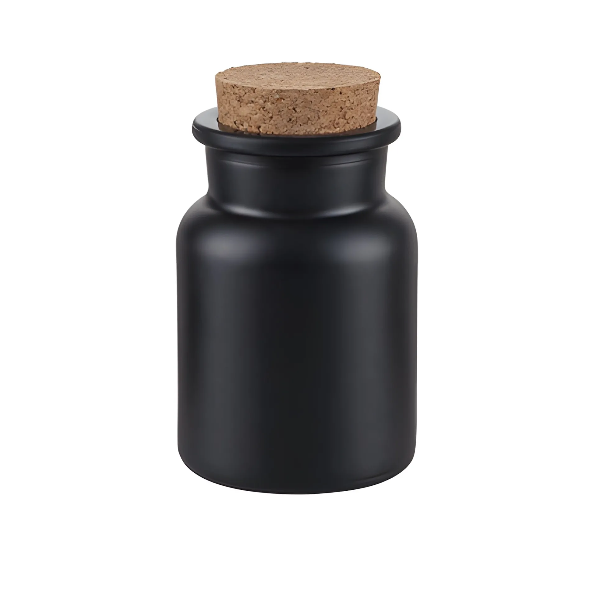 Rundgläser|Badesalze Und Seifen|Korkenglas 150 ml schwarz matt beschichtet