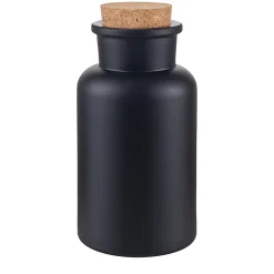 Rundgläser|Badesalze Und Seifen|Korkenglas 300 ml schwarz matt beschichtet
