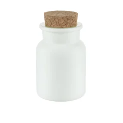 Rundgläser|Badesalze Und Seifen|Korkenglas 150 ml weiß matt beschichtet
