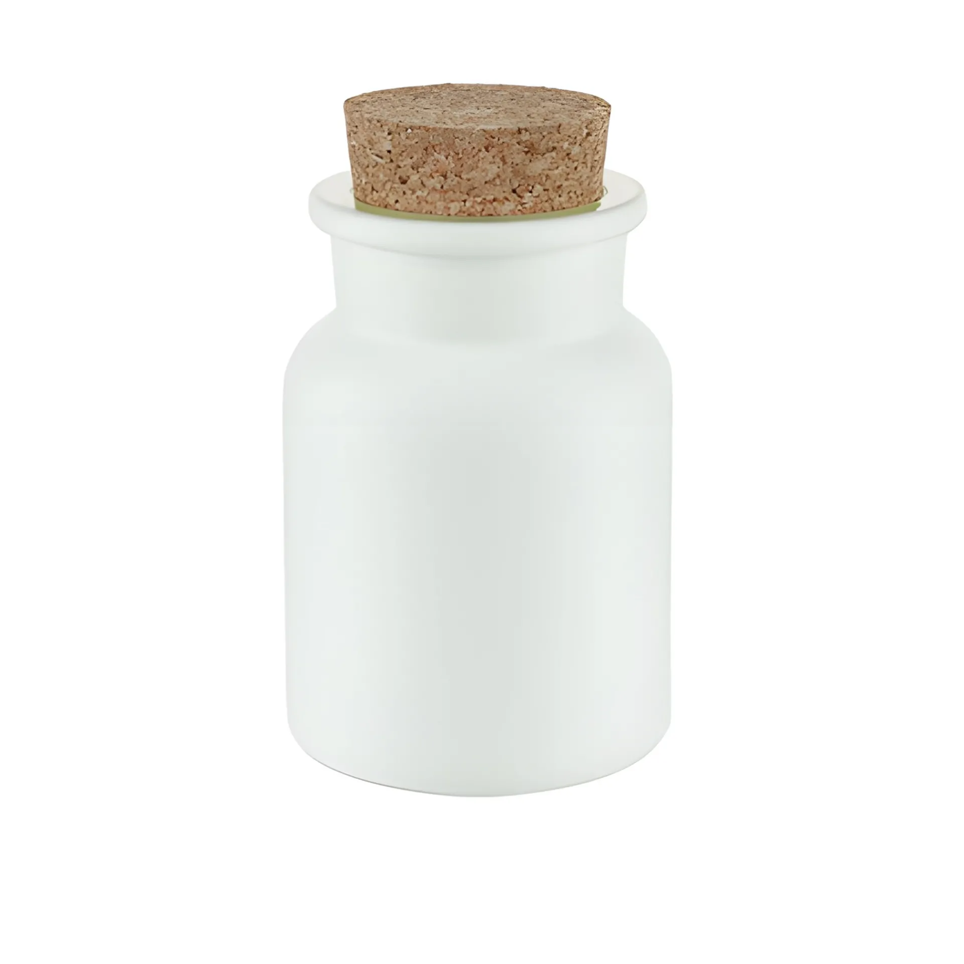 Rundgläser|Badesalze Und Seifen|Korkenglas 150 ml weiß matt beschichtet
