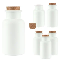 Gewürze Und Kräuter|Gläser-Sets|Korkenglas 300 ml weiß matt beschichtet, 6er Set
