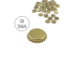 Sonstige Verschlüsse|Kronkorken gold, 50er Pack