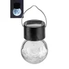 Feiern Und Feste|Grillparty|LED Solar Hängeleuchte 'Crackle', 6 x 9 cm, schwarz