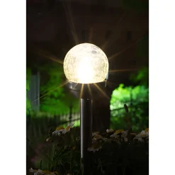 Grillparty|Gläser- Und Flaschendeko|LED Solar Wegleuchte 'Crackle', 6 x 27 cm