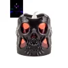 Halloween|Dekolichter|LED-Kerze 'Totenkopf' 6 x 6 cm, mit Farbwechsel, schwarz