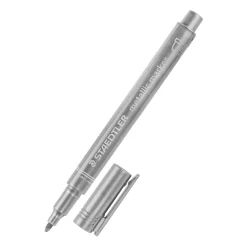 Staedtler Vital Shots|Glasmalstifte Und Kreidemarker|Metallic Marker silber, abwischbar,