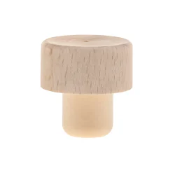 Flaschenkorken|PE-Stopfen 16 mm gespritzt mit Holzscheibe Ø 29 mm