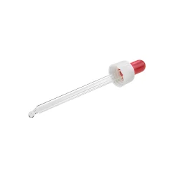 Kosmetik & Arznei|Pipetten, Randtropfer Und Co.|Pipette DIN 18 weiß 106 mm, roter Sauger