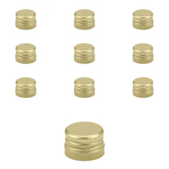 Schraubdeckel|PP 18 gold Aluminium mit Originalitätsring, 10 Stück