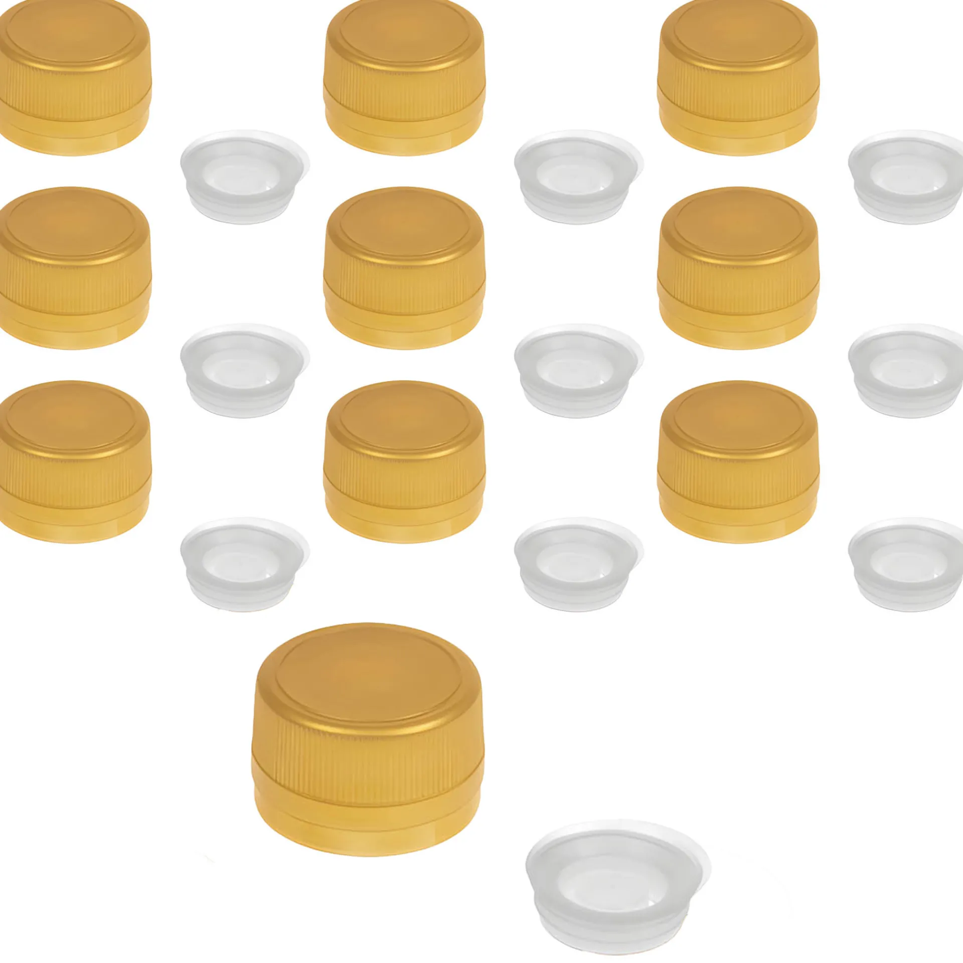 Ausgießer|Ausgießer|PP 31,5 gold Kunststoff mit Ausgießer und Originalitätsring, 10 Stück