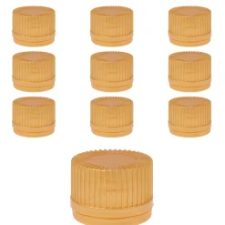 Schraubdeckel|PP 24 gold Kunststoff mit Originalitätsring gold, 10 Stück