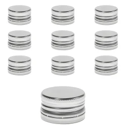 Schraubdeckel|PP 31,5 silber Aluminium mit Originalitätsring, 10 Stück