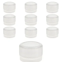 Schraubdeckel|PP 28 weiß Kunststoff mit Originalitätsring Typ B, 10 Stück