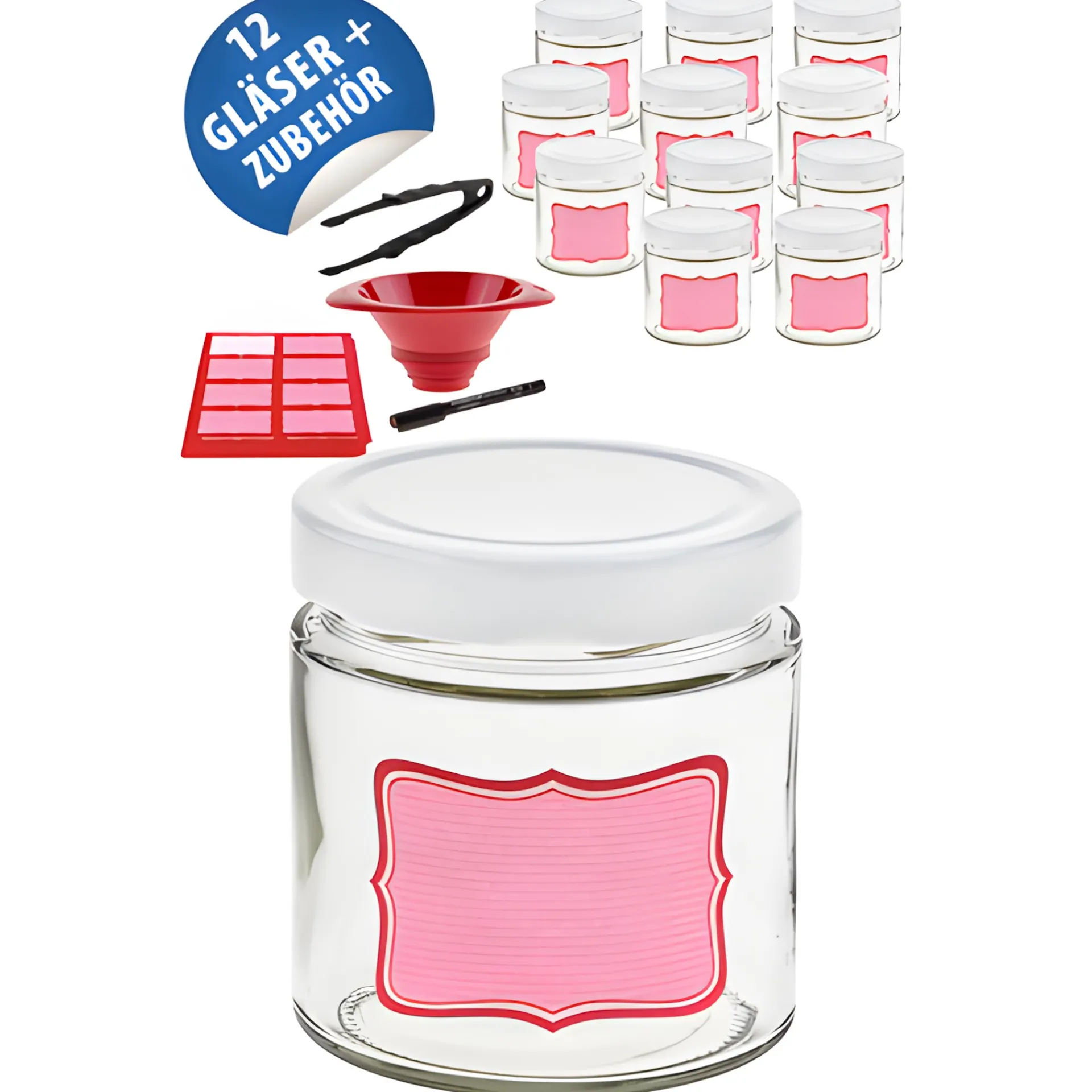 Beerenzeit|Fermentiergläser & Zubehör|Rundglas 410 ml Deep, 12er Set