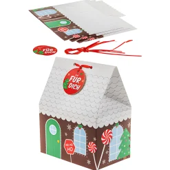 Winter|Basteln|Schachtel-Set 'Weihnachtshaus' 11,5 x 7,5 x 15 cm, 12-teilig