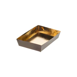 Weihnachtsbäckerei|Verpackungen|Schale 190 x 130 x 35 mm gold/marone