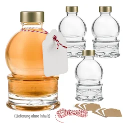 Giveaways|Weihnachtliche Gläser & Flaschen|Schneekugel 200 ml, 4er Set
