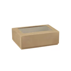 Weihnachtsbäckerei|Confiserie-Verpackungen|Sichtfensterschachtel 165 x 110 x 55 mm natur