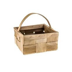 Ostern|Henkelkörbe|Spankorb mit Henkel geräuchert, 15,5 x 15,5 cm