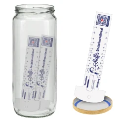 Küchenhelfer|Messgeräte|Steffis Deckelmesslineal, 3 Stück im Rundglas 1100 ml