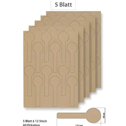 Etiketten Zum Beschriften|Bedruckbare Etiketten|Steffis Siegeletiketten natur - 5 Blatt A4