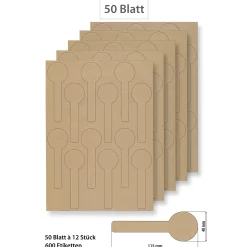 Etiketten Zum Beschriften|Bedruckbare Etiketten|Steffis Siegeletiketten natur - 50 Blatt A4