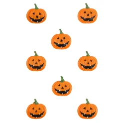 Halloween|Zum Aufkleben|Steinharz-Aufkleber 'Grinsekürbis', 8 Stück