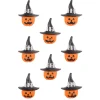 Halloween|Zum Aufkleben|Steinharz-Aufkleber 'Kürbis mit Hut, 8 Stück