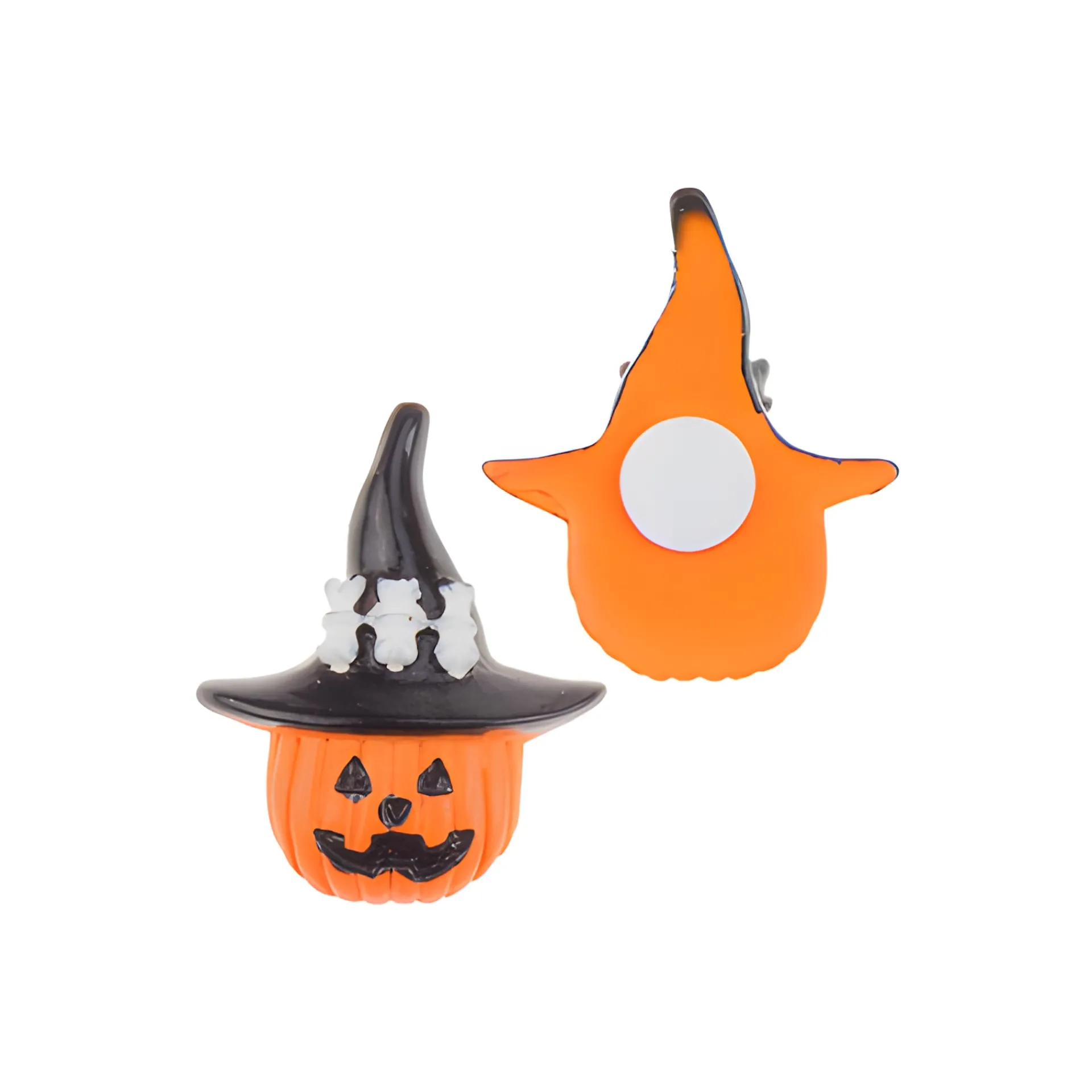 Halloween|Zum Aufkleben|Steinharz-Aufkleber 'Kürbis mit Hut, 8 Stück