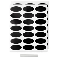 Tafeln Und Beschriftung|Tafeletiketten|Tafeletiketten oval 42 Stück mit Kreide